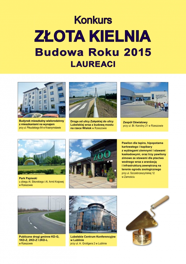 Laureaci XIV Złotej Kielni – Budowy Roku 2015